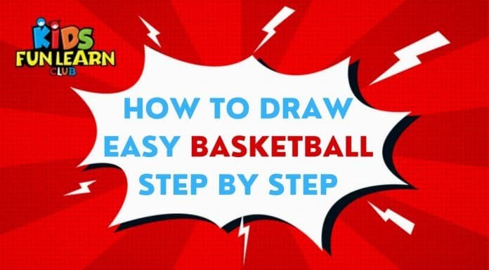 How to Draw easy Basketball step by step for Kids| Drawing Tutorials for Kids!