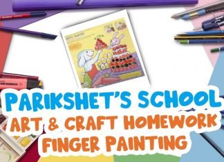 Parikshet’s School Art & Craft Homework Finger painting for kids step by step | Painting Tutorials