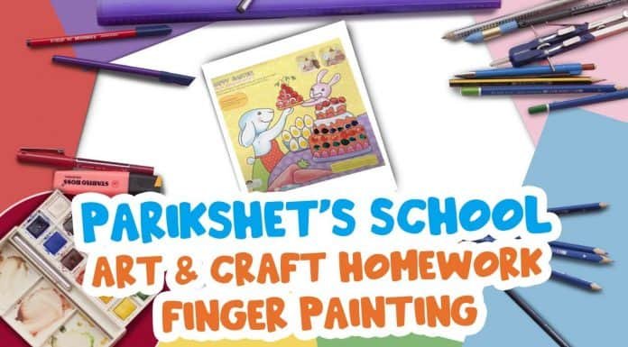 Parikshet’s School Art & Craft Homework Finger painting for kids step by step | Painting Tutorials