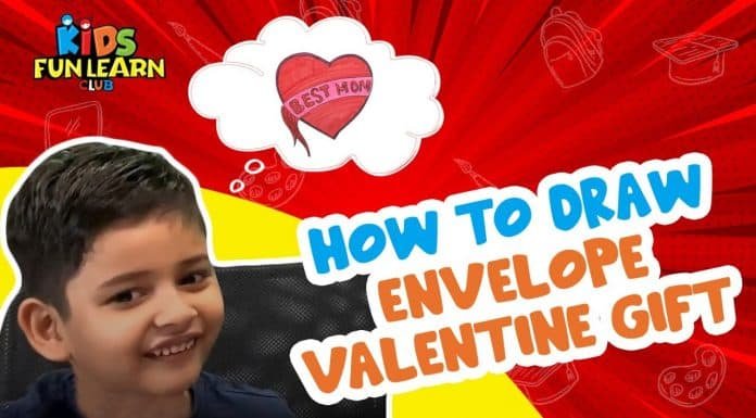 How to draw envelope valentine gift for mom
