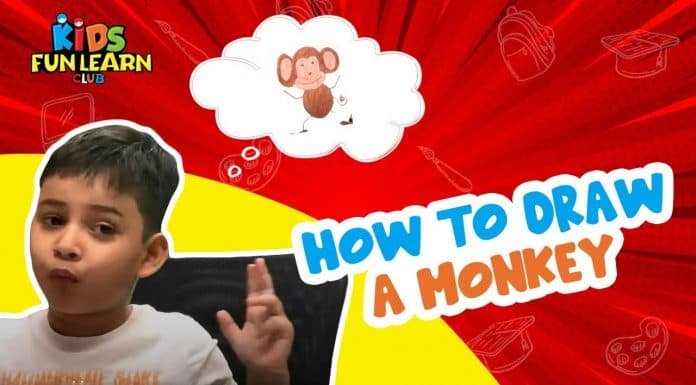How to Draw easy Monkey step by step for Kids| Drawing Tutorials for Kids!