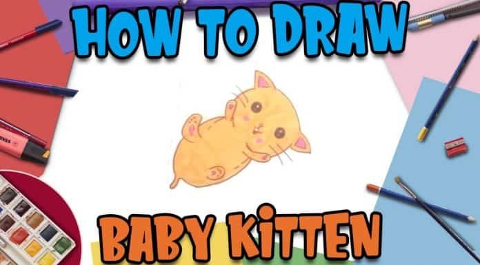How to Draw easy Baby Kitten step by step for Kids| Drawing Tutorials for Kids!