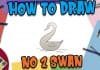 Easy kids step by step drawing with no 2 swan