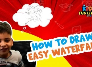 How to Draw easy Waterfall step by step for Kids| Drawing Tutorials for Kids!