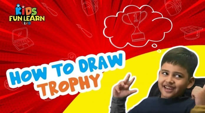 How to Draw easy Trophy step by step for Kids| Drawing Tutorials for Kids!