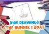 Easy step Kids drawings with the number 1 Boat How to Draw easy Boat with Number 1 step by step for Kids| Simple Drawing Tutorials!