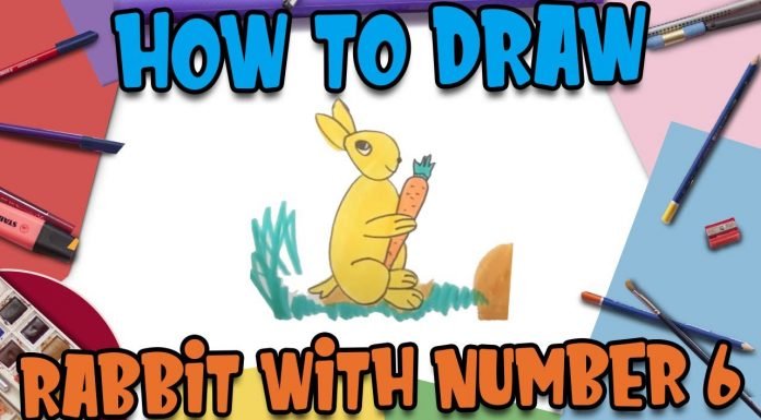 How to Draw easy Rabbit with Number 3 step by step for Kids | Simple Drawing Tutorials!