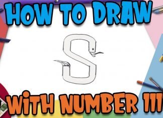 How to Draw S with Number 1111 step by step for Kids | Simple Drawing Tutorials!