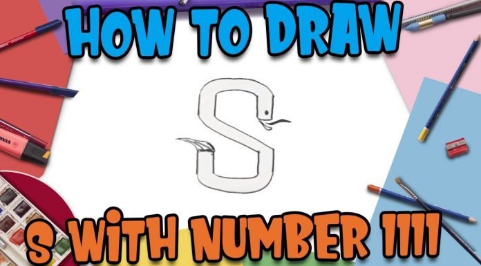 How to Draw S with Number 1111 step by step for Kids | Simple Drawing Tutorials!