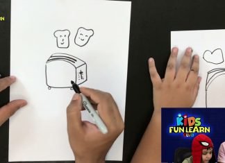 How to draw easy kids drawing of toast and toaster | KidsFunLearnClub Drawing Tutorial for Kids