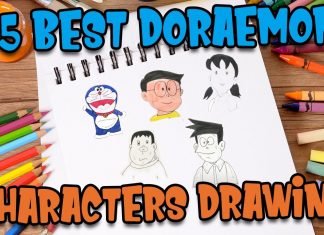5 best Doraemon Characters Drawing videos for kids step by step | KidsFunLearnClub Drawing Tutorials