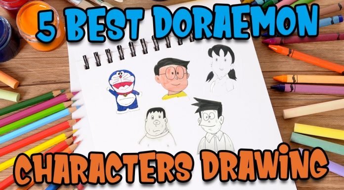 5 best Doraemon Characters Drawing videos for kids step by step | KidsFunLearnClub Drawing Tutorials