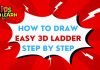 How to Draw easy 3D Ladder step by step for Kids| Simple Drawing Tutorials!