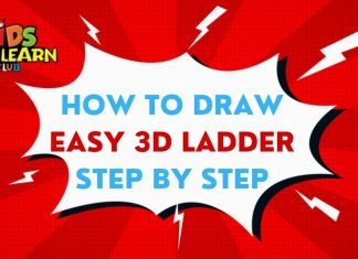 How to Draw easy 3D Ladder step by step for Kids| Simple Drawing Tutorials!