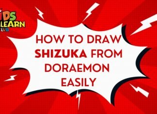 How to draw shizuka easy step by step