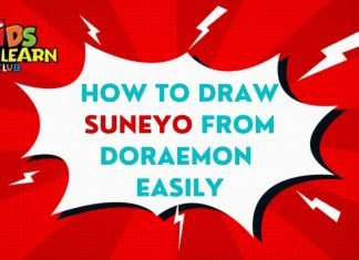 how to draw suneyo doraemon How to Draw Suneyo from Doraemon easily and step by step | Cartoon Drawing Tutorials for Kids