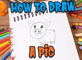 How to Draw easy Pig step by step for Kids| Drawing Tutorials for Kids!