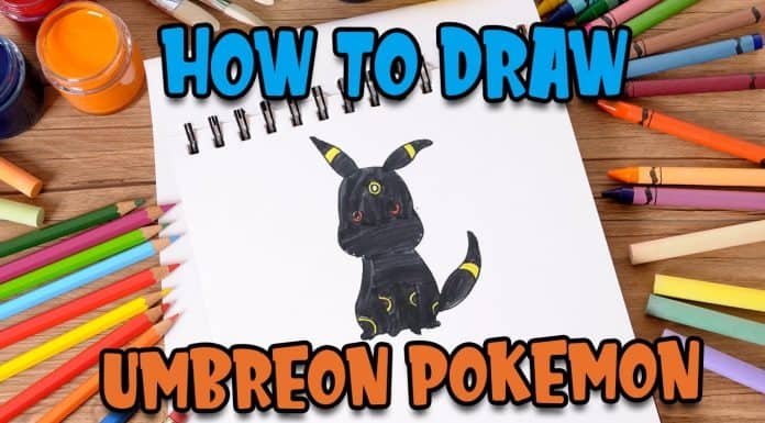 How to draw Umbreon Pokemon for kids with Parikshet and Kids Fun Learn Club