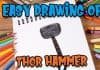 Easy drawing of Thor’s hammer for kids – drawing easy step by step