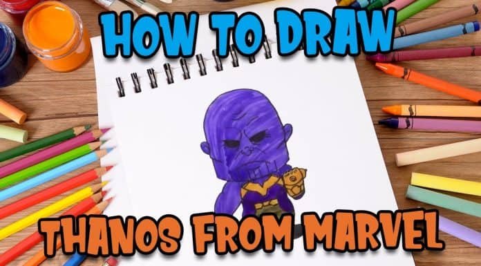 How to draw Thanos from from Marvel – super heroes by Kids fun learn club