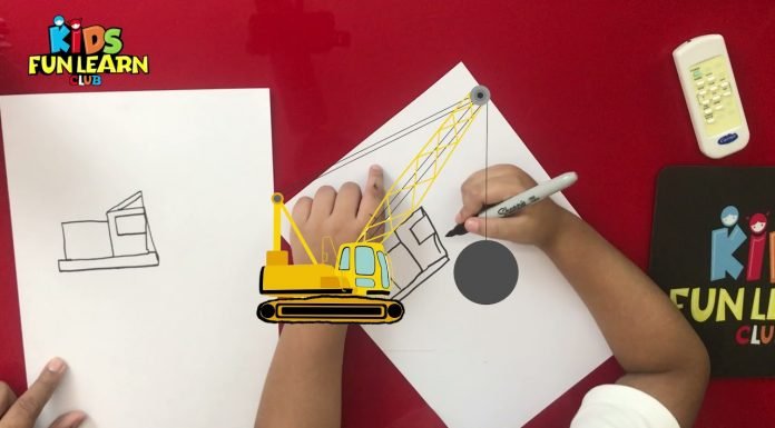 How to draw a ball Crane for kids easy step by step | Parikshet and Kids Fun Learn Club