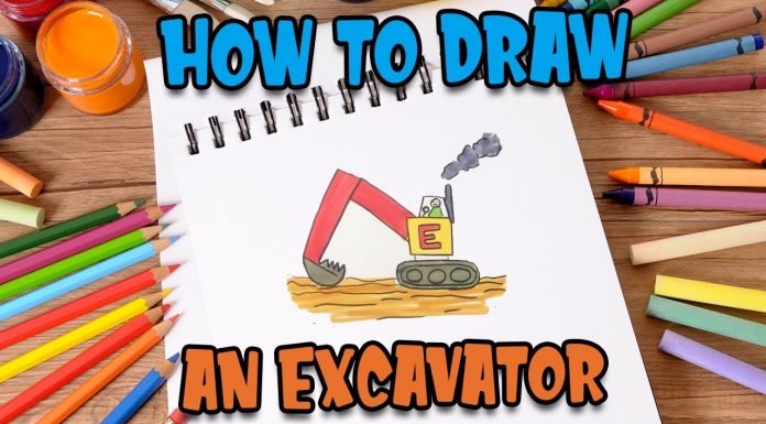 How to draw an excavator with Parikshet and kids fun learn club