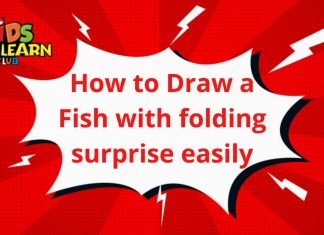 How to Draw a Fish with folding surprise easily and step by step | Drawing Tutorials for Kids