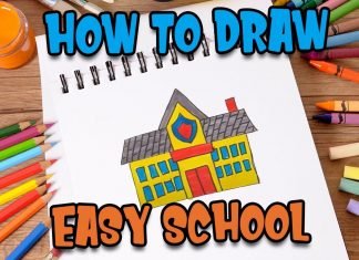 How to Draw easy School step by step for Kids | Drawing Tutorials for Kids!