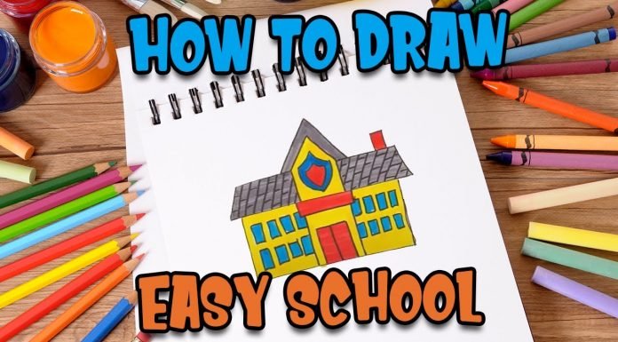 How to Draw easy School step by step for Kids | Drawing Tutorials for Kids!