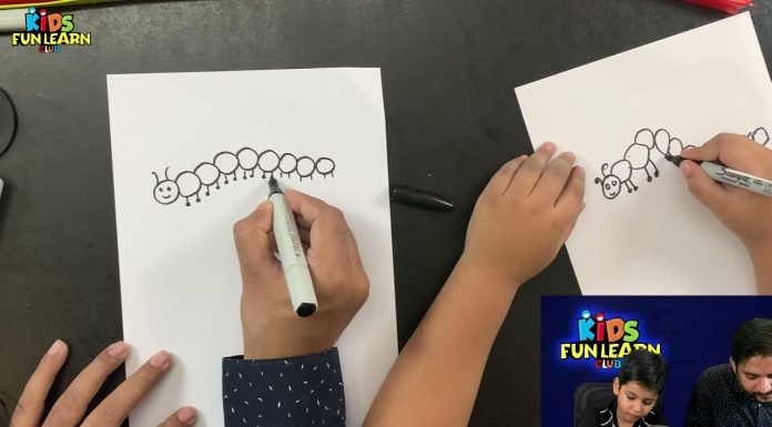 How to Draw easy Caterpillar step by step for Kids | Drawing Tutorials for Kids!