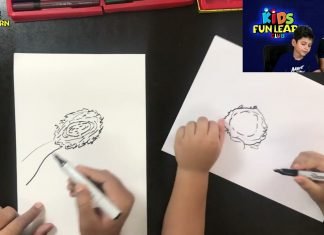 How to draw a Bird nest easily for kids step by step | Drawing Tutorial by KidsFunLearnClub