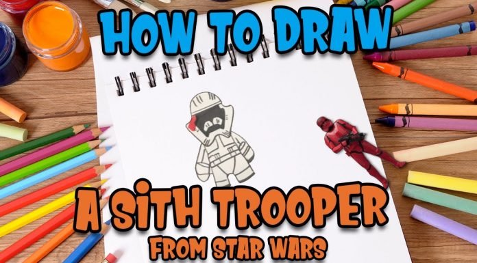 How to Draw a Sith trooper from Star Wars with Kids Fun Learn Club