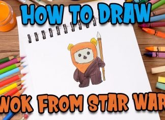 How to draw ewok from star wars | Easy step by step drawing with Kids Fun Learn Club