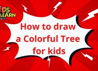 How to draw a Colorful Tree for kids easily and step by step | Drawing Tutorials for Kids