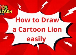 How to Draw a Cartoon Lion easily and step by step | Animal Drawing Tutorials for Kids