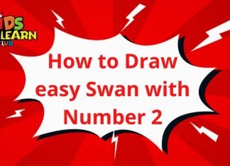 How to Draw easy Swan? with Number 2 step by step for Kids| Simple Drawing Tutorials!