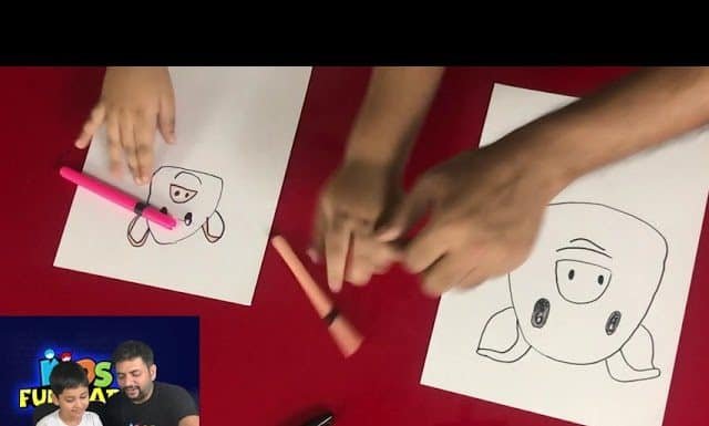 How to draw Pig face emoji | Easy step by step drawing with Kids fun learn club