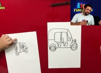 How to Draw easy Auto Rickshaw step by step for Kids| Drawing Tutorials for Kids!