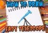 How to Draw easy Telescope step by step for Kids | Drawing Tutorials for Kids!