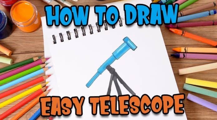 How to Draw easy Telescope step by step for Kids | Drawing Tutorials for Kids!