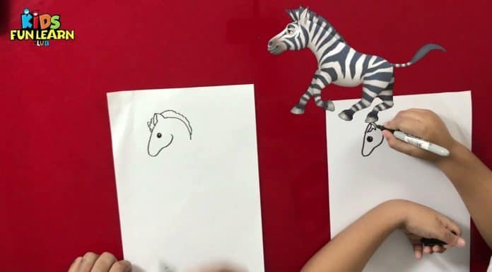 How to Draw easy Cartoon Zebra step by step for Kids | Drawing Tutorials for Kids!