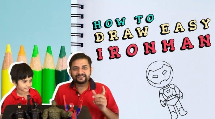 IRON MAN Drawing : बच्चों के लिए आसान IRON MAN कैसे बनाएं