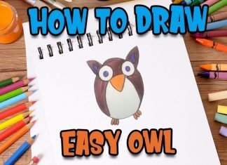 How to Draw easy Owl step by step for Kids| Drawing Tutorials for Kids!