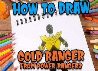 How to draw Gold Ranger from Power Rangers with Kids Fun Learn Club and Parikshet