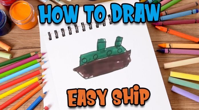 How to Draw easy Ship step by step for Kids #shorts