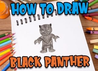 How to Draw easy Black Panther step by step for Kids