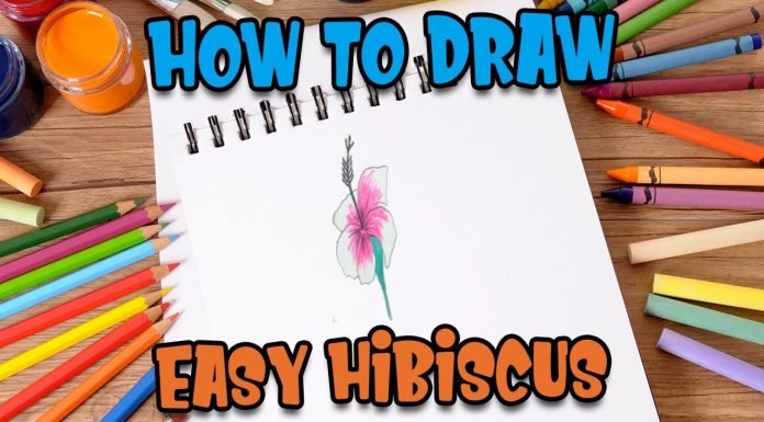 How to Draw easy Hibiscus step by step for Kids #shorts
