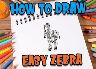 How to Draw easy Zebra step by step for Kids #shorts