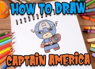 How to Draw easy Captain America step by step for Kids #shorts
