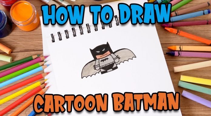 How to Draw easy Cartoon Batman step by step for Kids #shorts